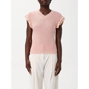 Chloe Short Sleeve Knit Top in Pinky Orange M